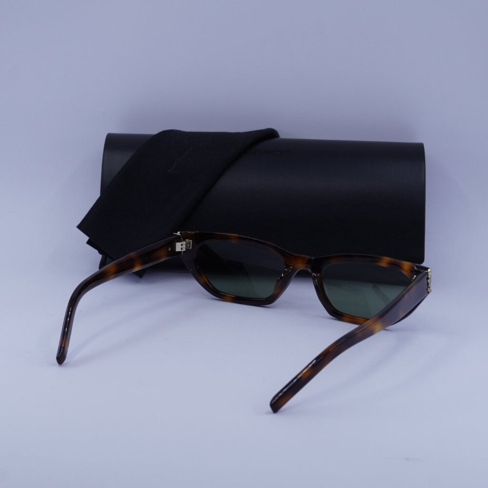 Saint Laurent SLM126 003 Cat Eye Sunglasses - Havana / Green - Picture 8 of 10